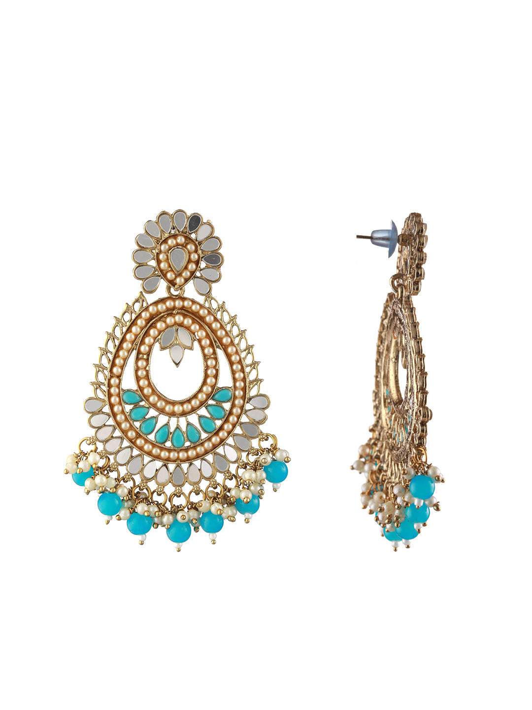 Sky Blue Brass Firozi Color Earrings With Maang Tikka (MTKE468FRZ) at Rs  472/piece in Jaipur