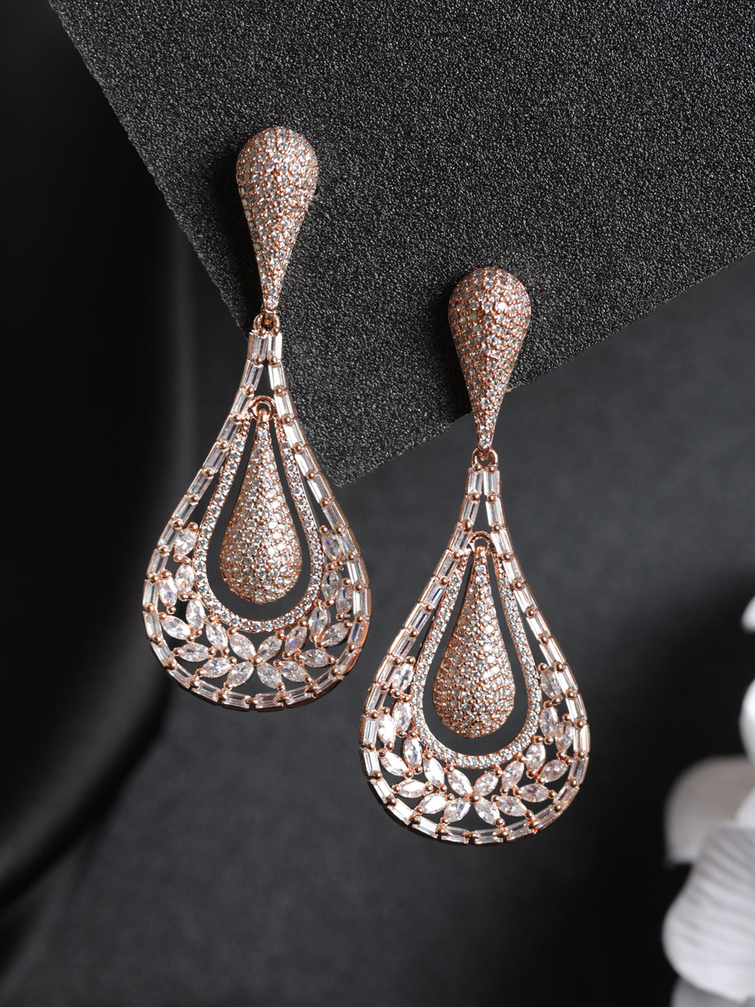 Flipkart.com - Buy WOGO AD Heart Long Latkan Earrings Cubic Zirconia Copper  Drops & Danglers Online at Best Prices in India
