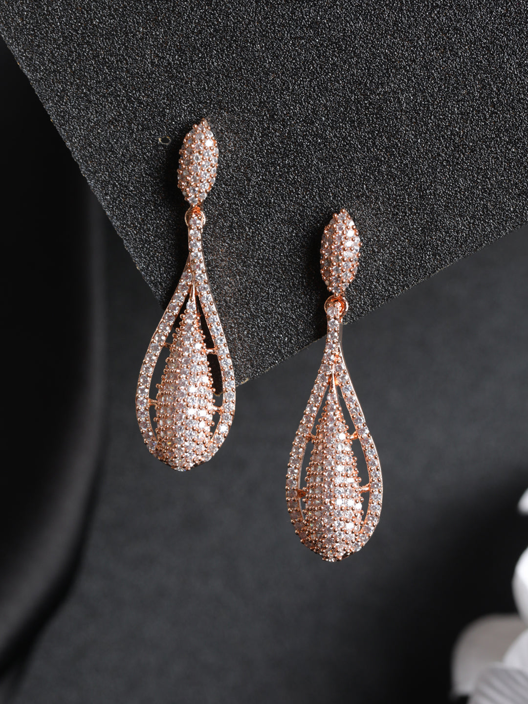 Bridal Earrings Gold | Long Drop Elegant Statement Earrings – AMYO Bridal