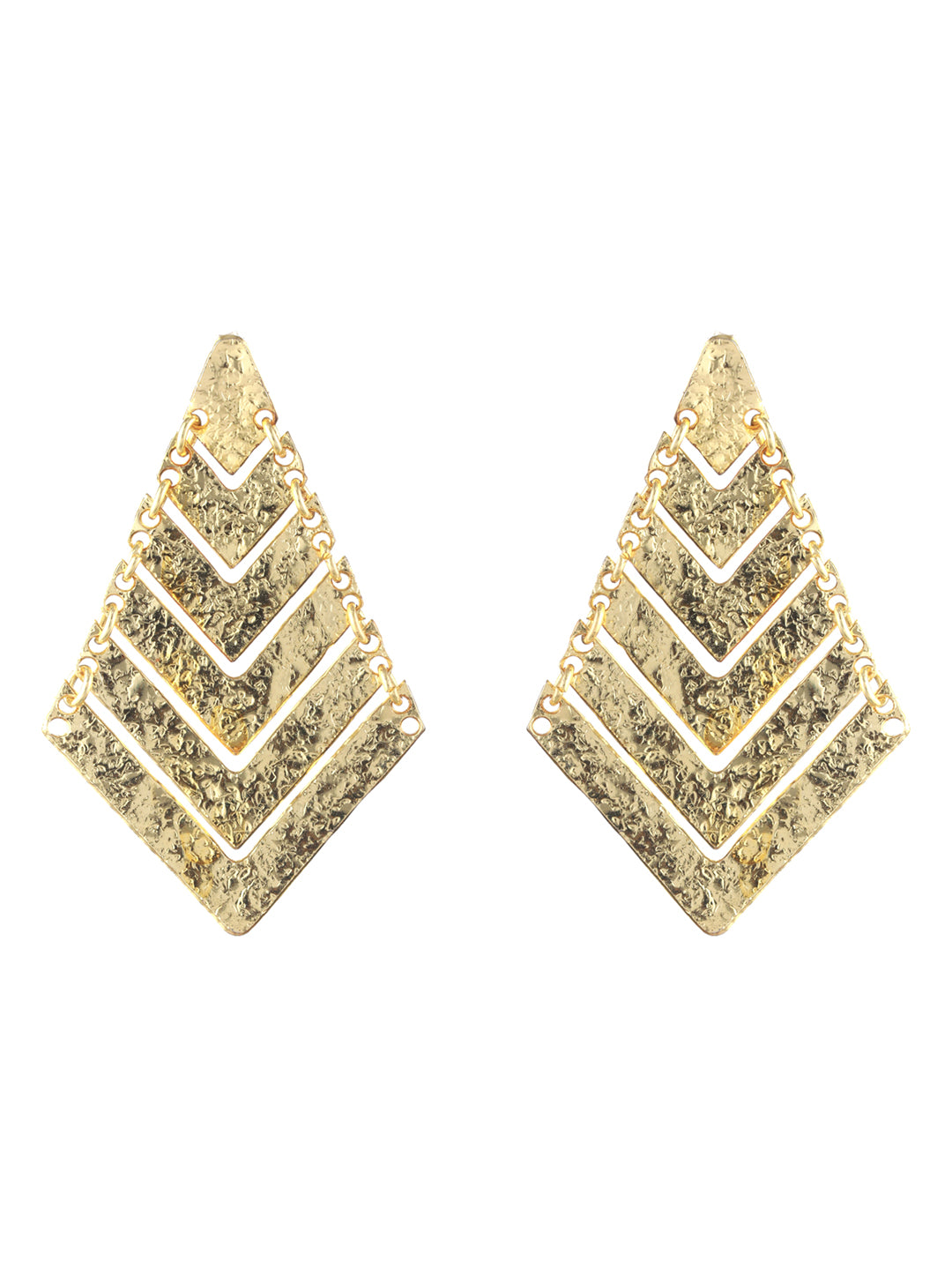 Priyaasi Stylish Solid Textured Gold-Plated Earrings