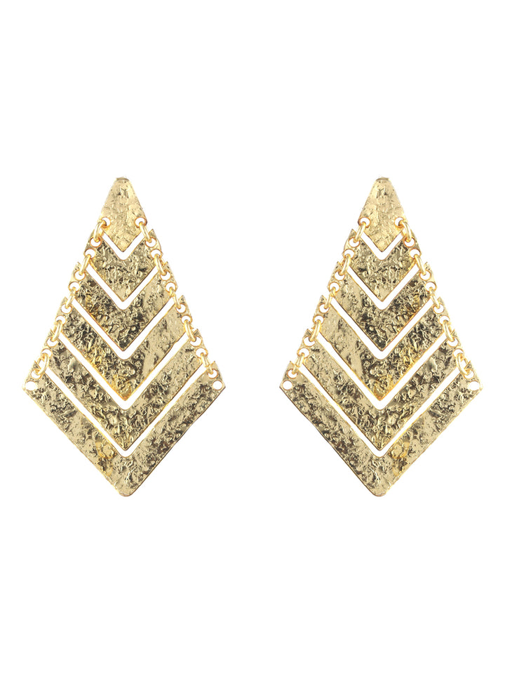 Priyaasi Stylish Solid Textured Gold-Plated Earrings