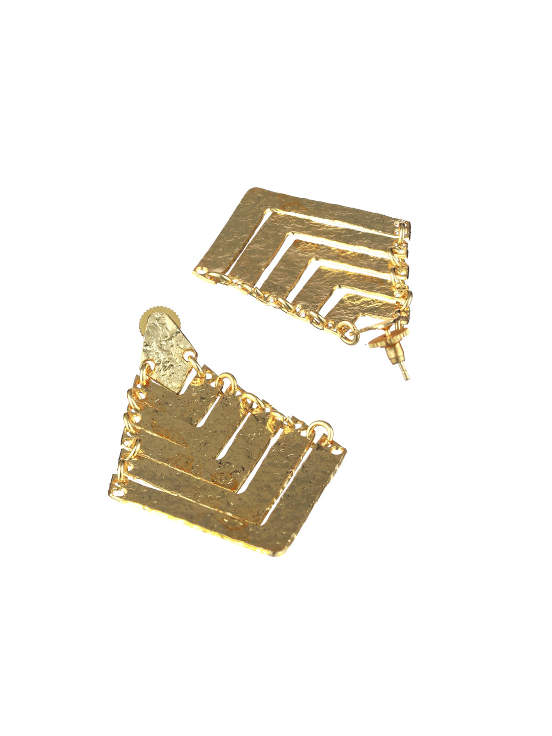 Priyaasi Stylish Solid Textured Gold-Plated Earrings