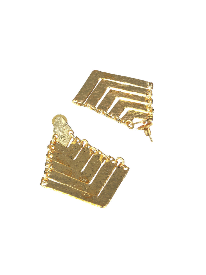 Priyaasi Stylish Solid Textured Gold-Plated Earrings