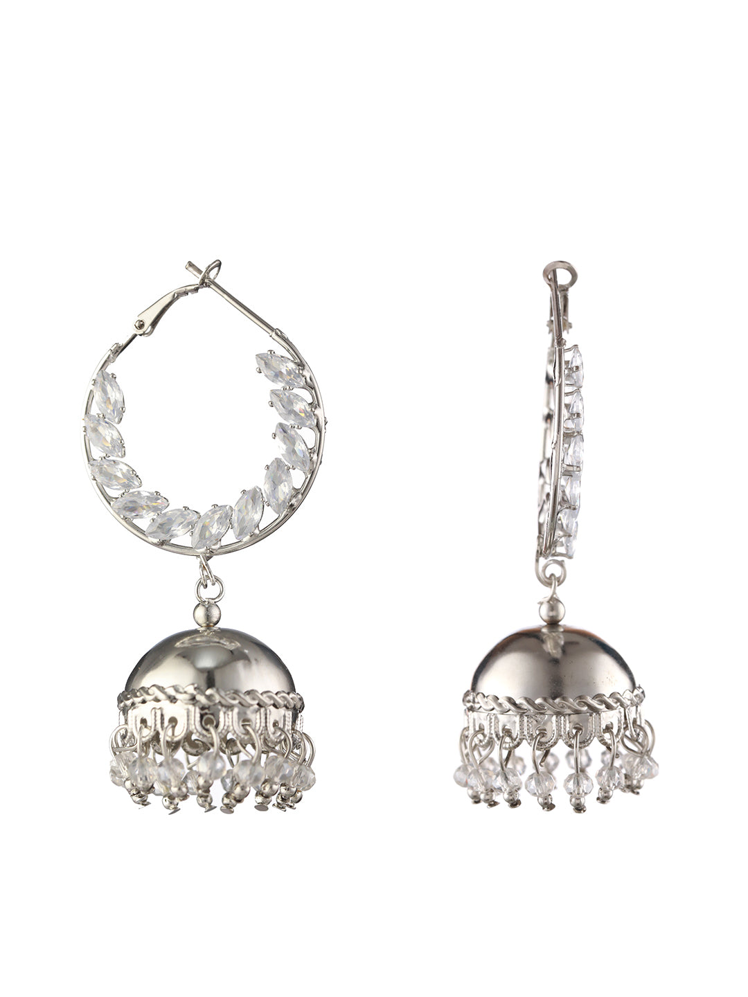 Flipkart.com - Buy Haar Shingar Tardition silver plated jhumka earrings  stone perls women&girls ligh Silver Jhumki Earring Online at Best Prices in  India