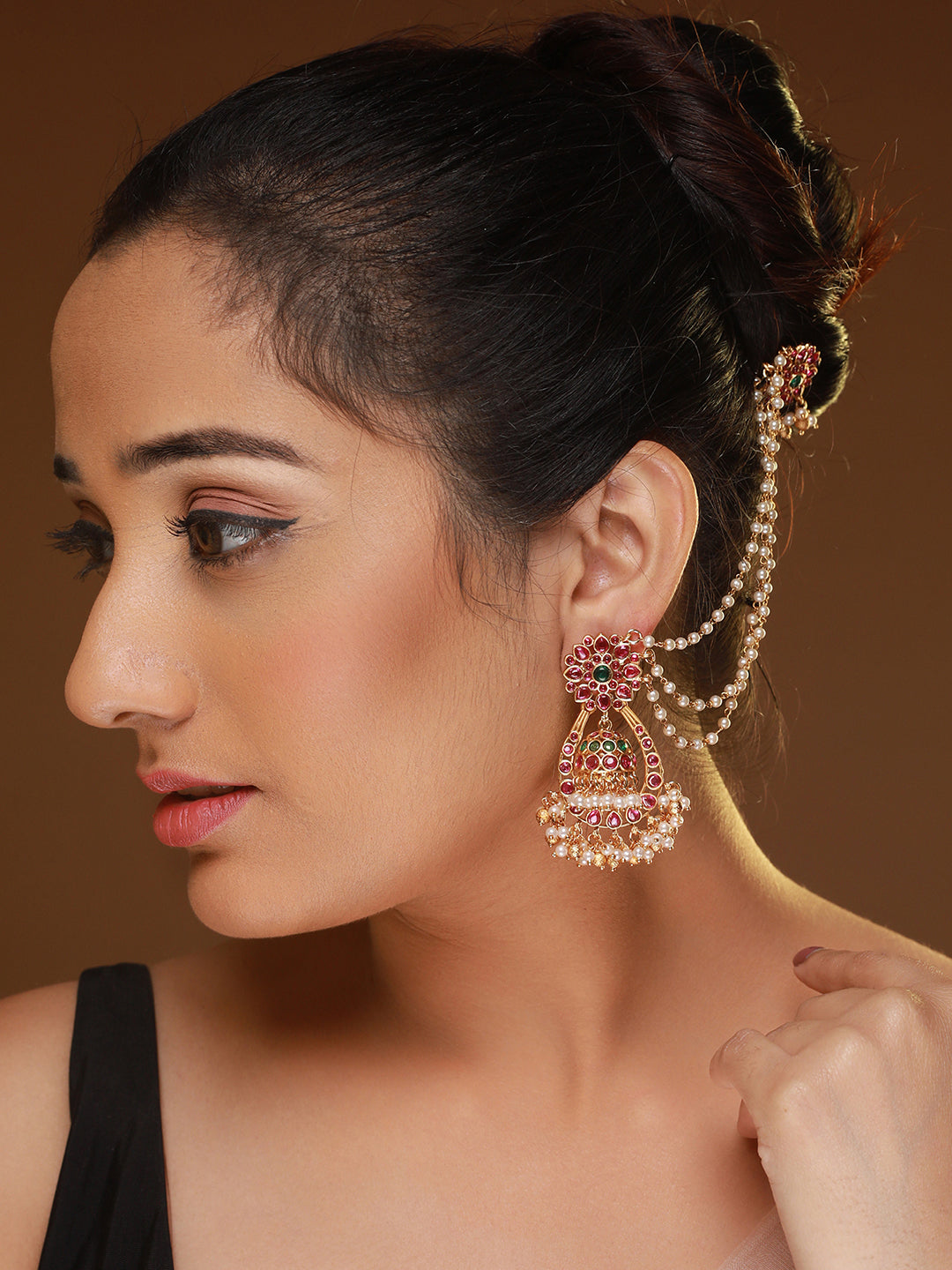 Heavy Earrings With Chain इयररग डजइन Jhumka Designs  heavy chain  earrings designs  HerZindagi