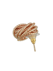Textured Whirled Wires Rose Gold-Plated Earrings