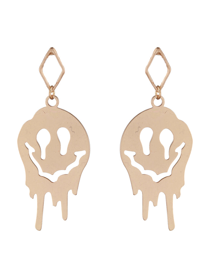 Funky Happy Ghost Rose Gold-Plated Drop Earrings