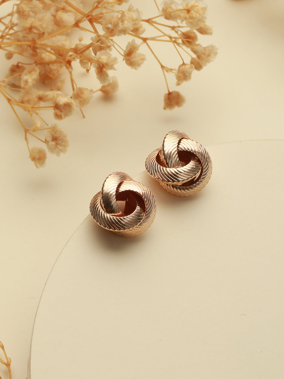 Tangled Love Rose Gold-Plated Stud Earrings
