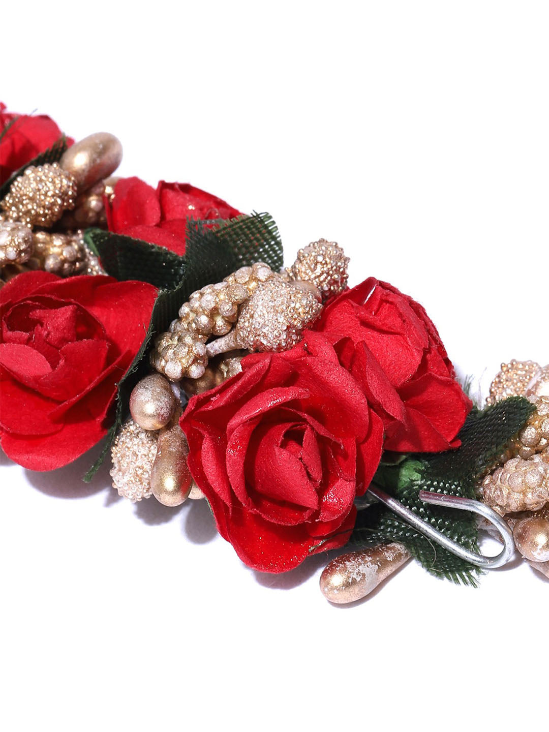 Red and Golden Floral Hair Accessory