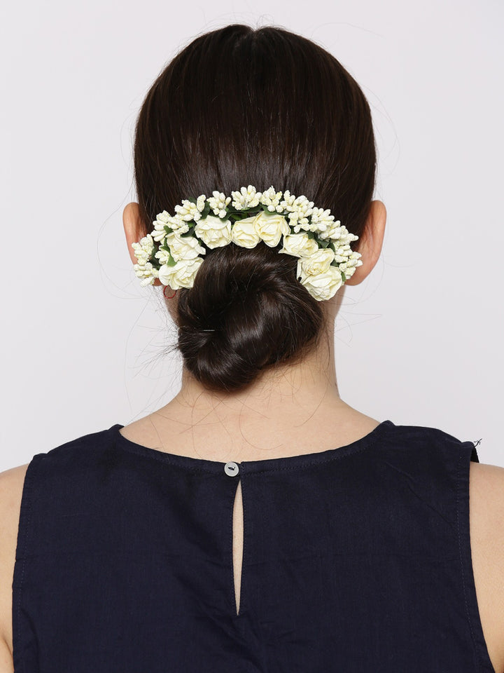 White Floral Gajra Hair Accessories for Women