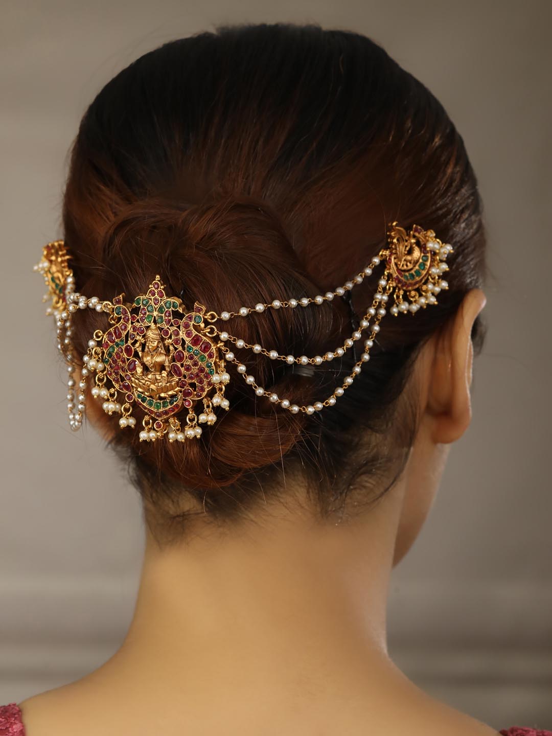 Lucentarts Gold Plated Kundan Sheeshphool  Headband Hair Accessories