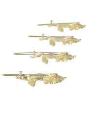 Priyaasi Multicolor Floral Gold-Plated Hair Pin Set of 4