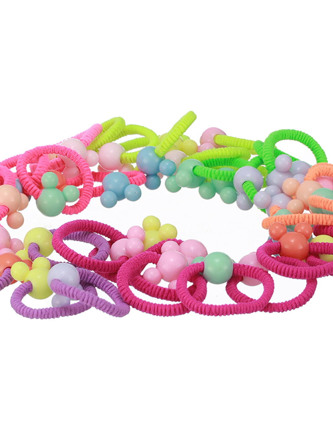 Pack of 100 Cute Multicolor Elastic Rubber Band Hair Ties