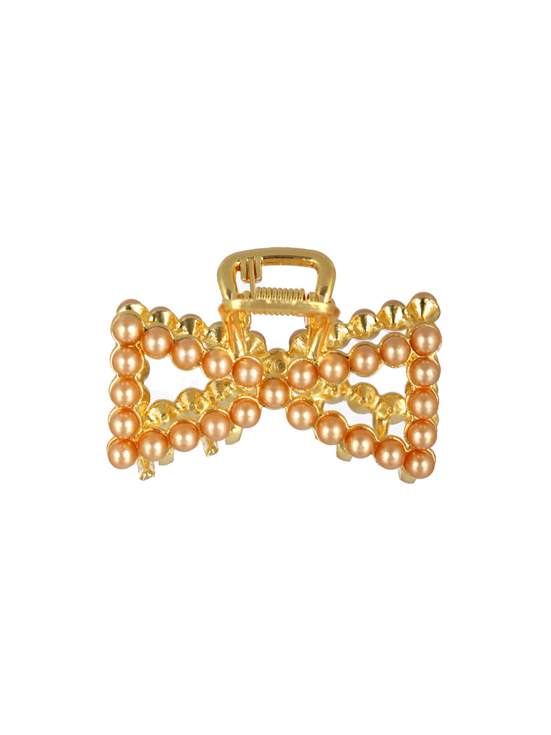 Priyaasi Pink Bead Rose Gold-Plated Claw Clip