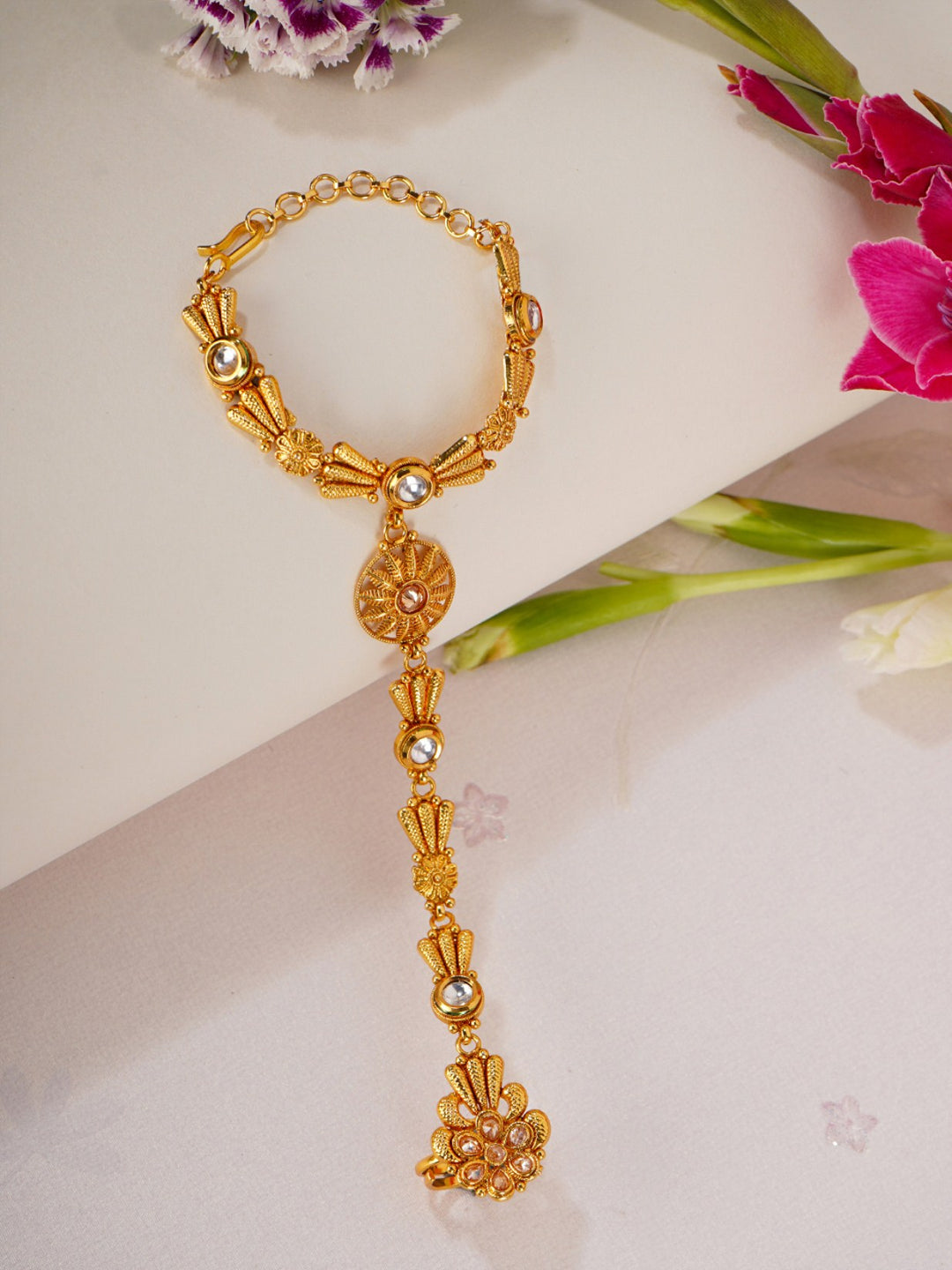 Designer Goldplated Hathphul For Women And Girls