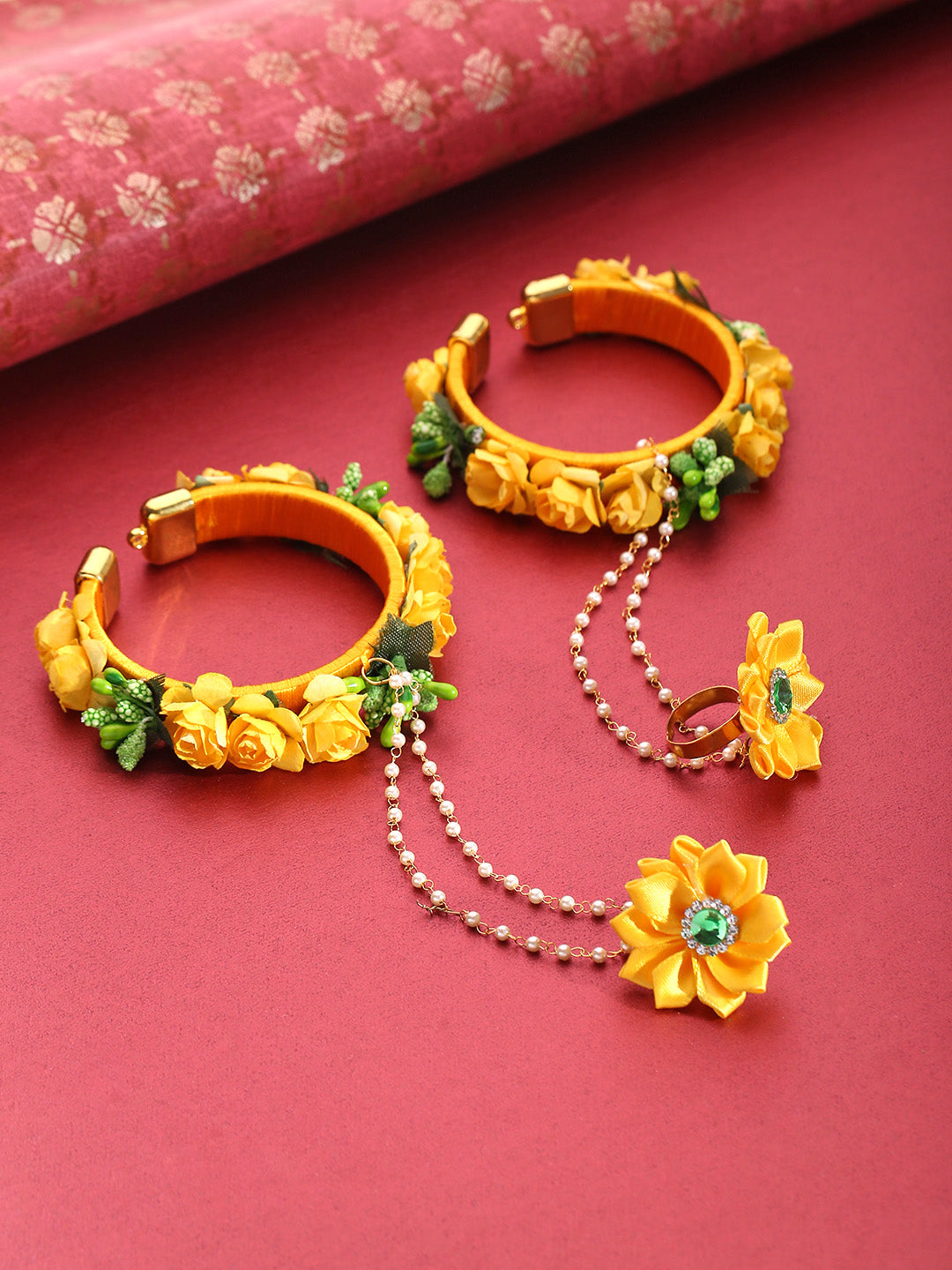 Floral Design Yellow Colour Handcrafted Fancy Hathphool