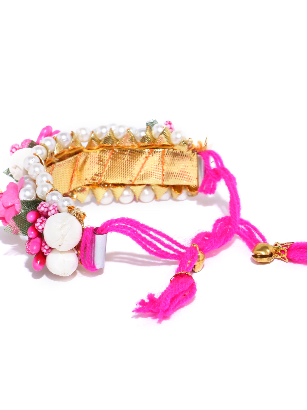 Priyaasi Floral Handcrafted Hathphool in Pink and White Color