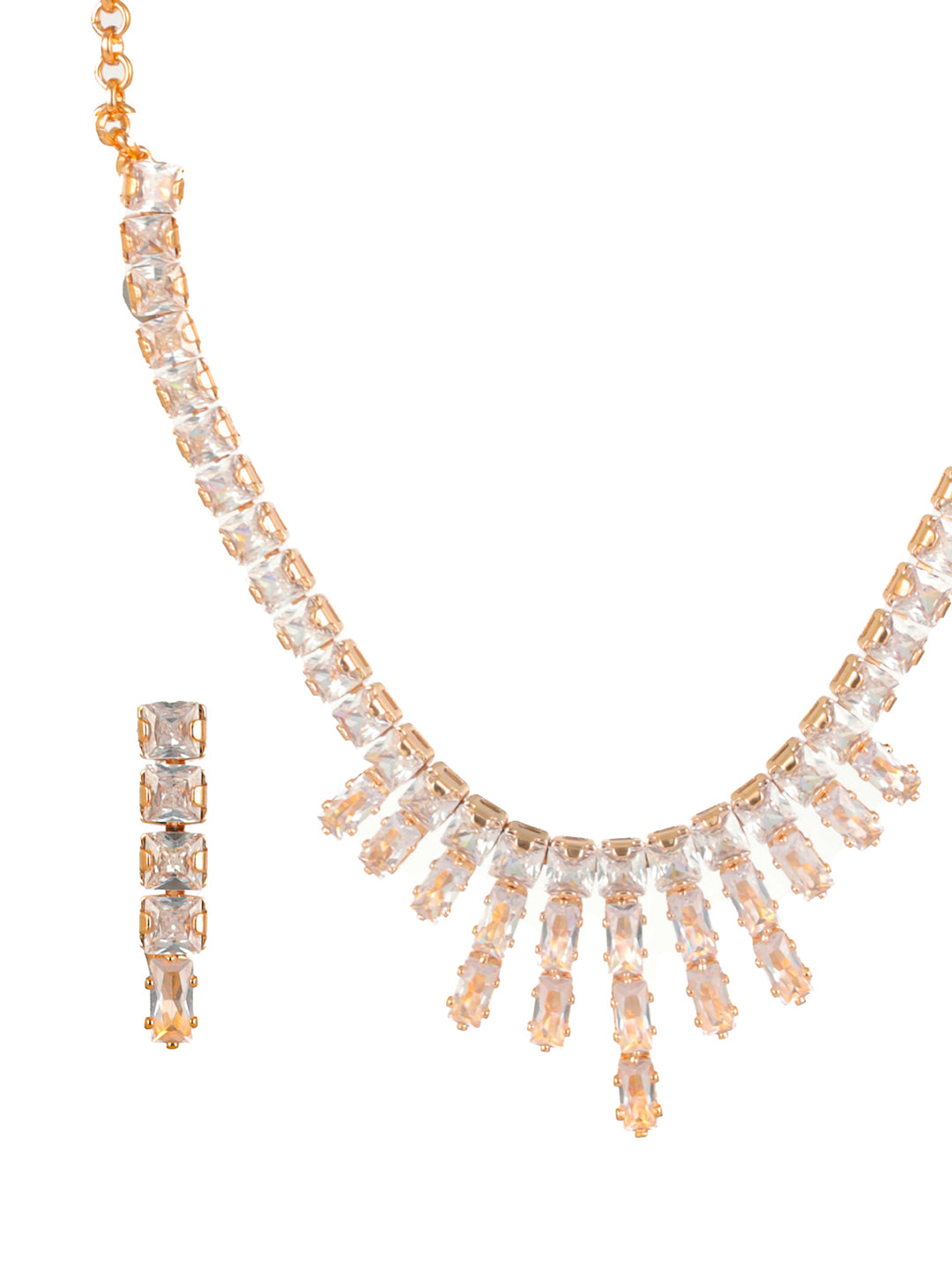 Priyaasi Geometric AD Rose Gold-Plated Jewellery Set
