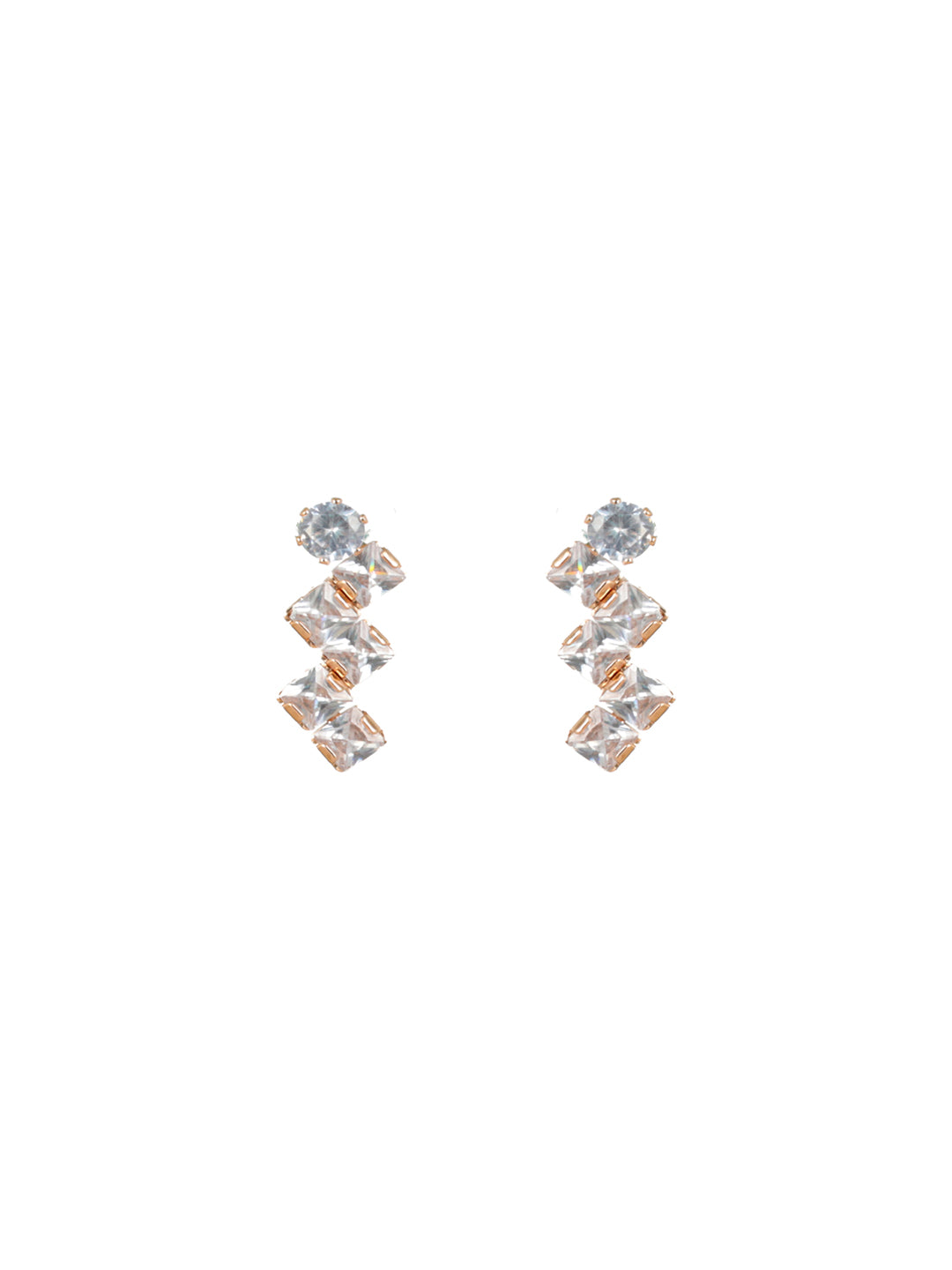 Priyaasi Dual-Block AD Rose Gold-Plated Jewellery Set