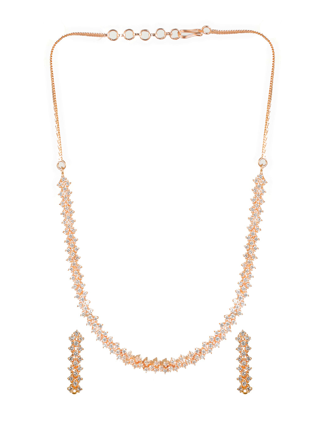 Priyaasi Elegant AD Rose Gold-Plated Jewellery Set