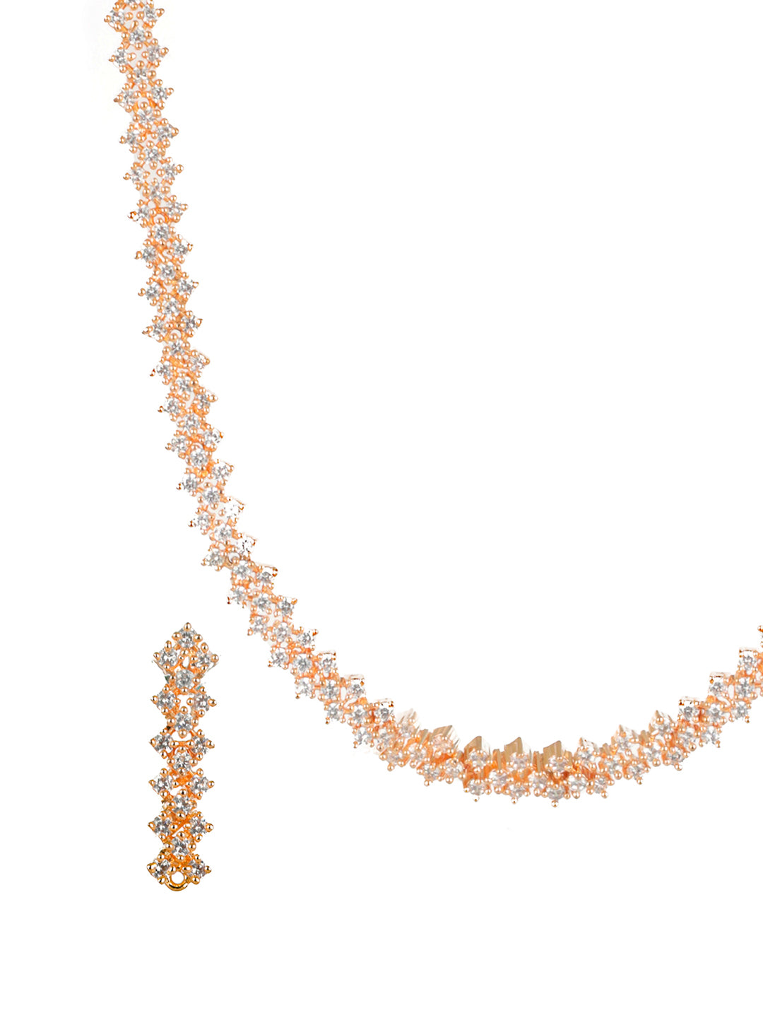 Priyaasi Elegant AD Rose Gold-Plated Jewellery Set