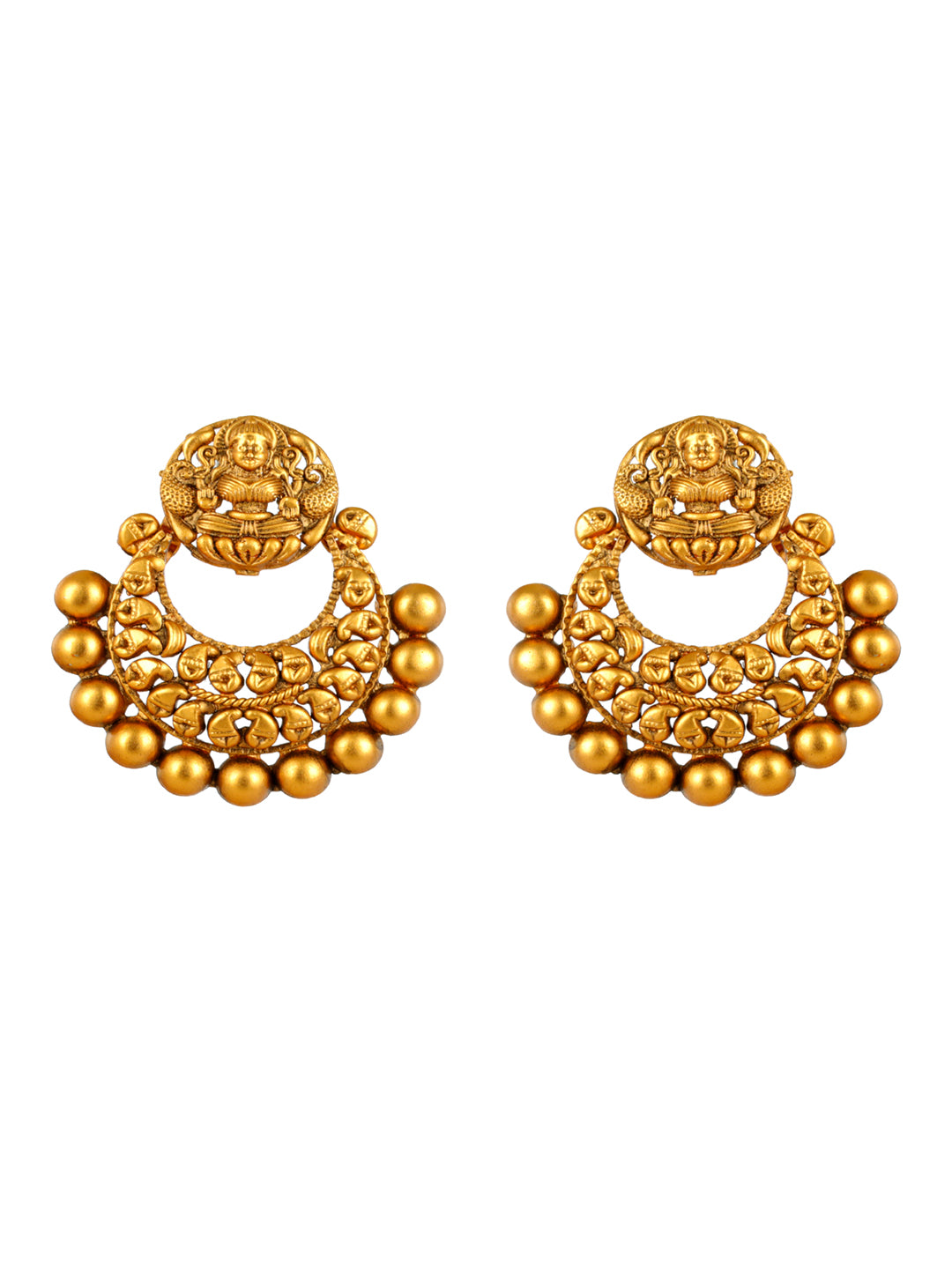 Priyaasi Studded Goddess Laxmi Gold-plated Jewellery Set