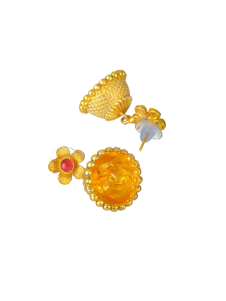 Priyaasi Floral Leaf Twirl Kundan Gold-Plated Jewellery Set