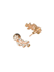 Priyaasi Floral Leaf AD Rose Gold-Plated Jewellery Set