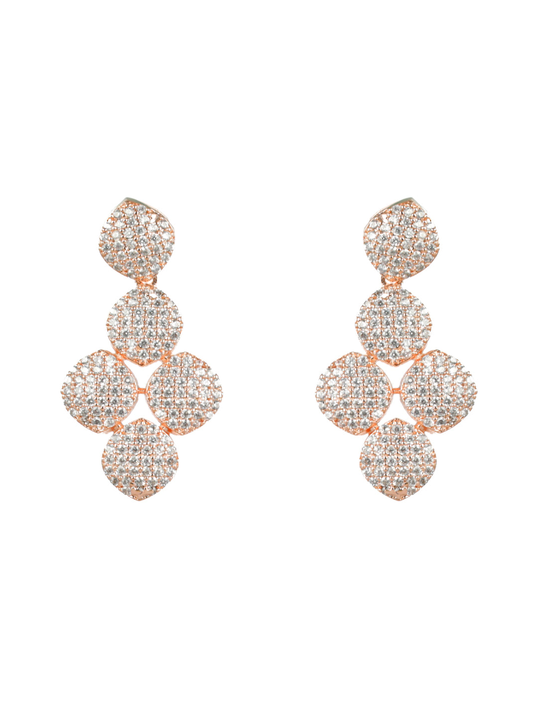 Priyaasi Pretty Leaves AD Rose Gold-Plated Jewellery Set