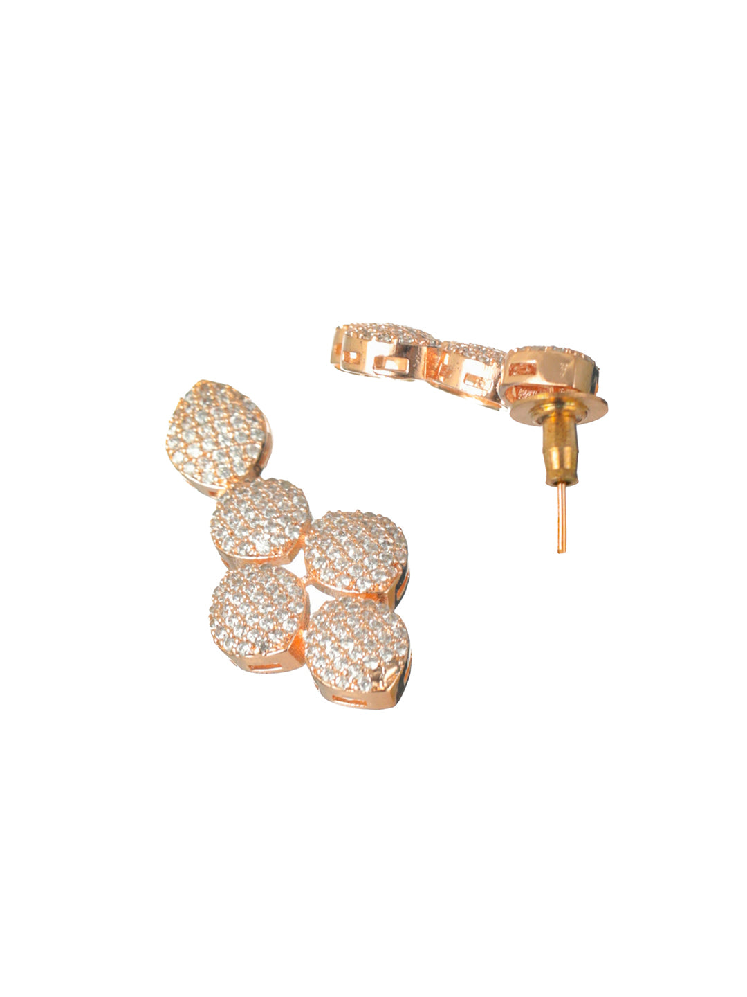 Priyaasi Pretty Leaves AD Rose Gold-Plated Jewellery Set