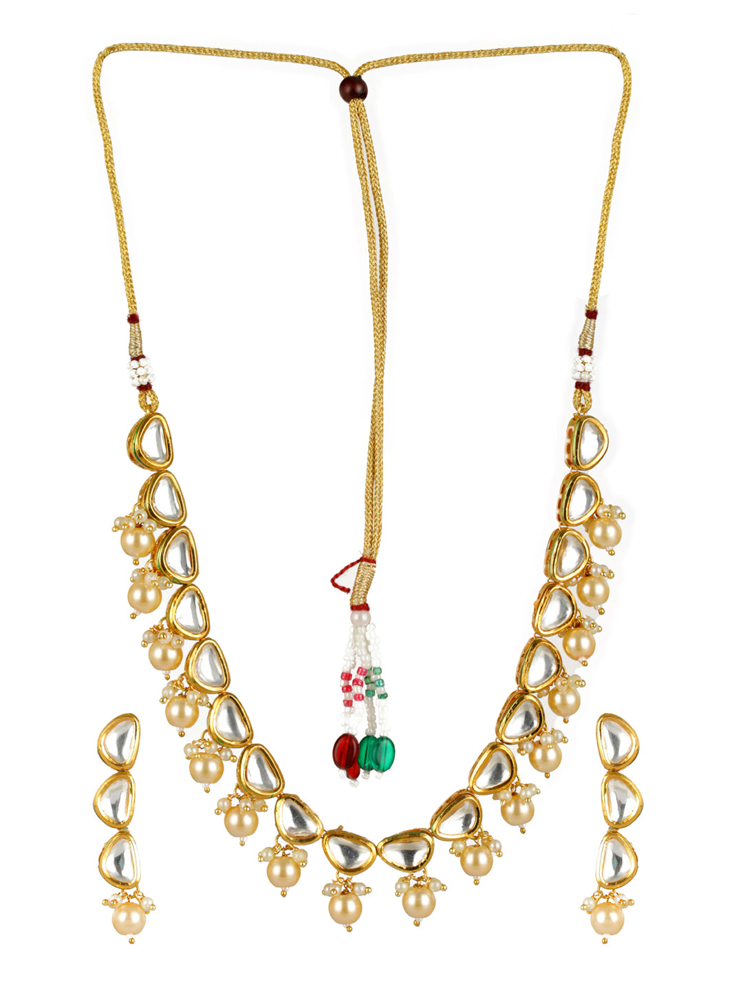 Priyaasi Elegant Kundan Pearl Gold-Plated Jewellery Set