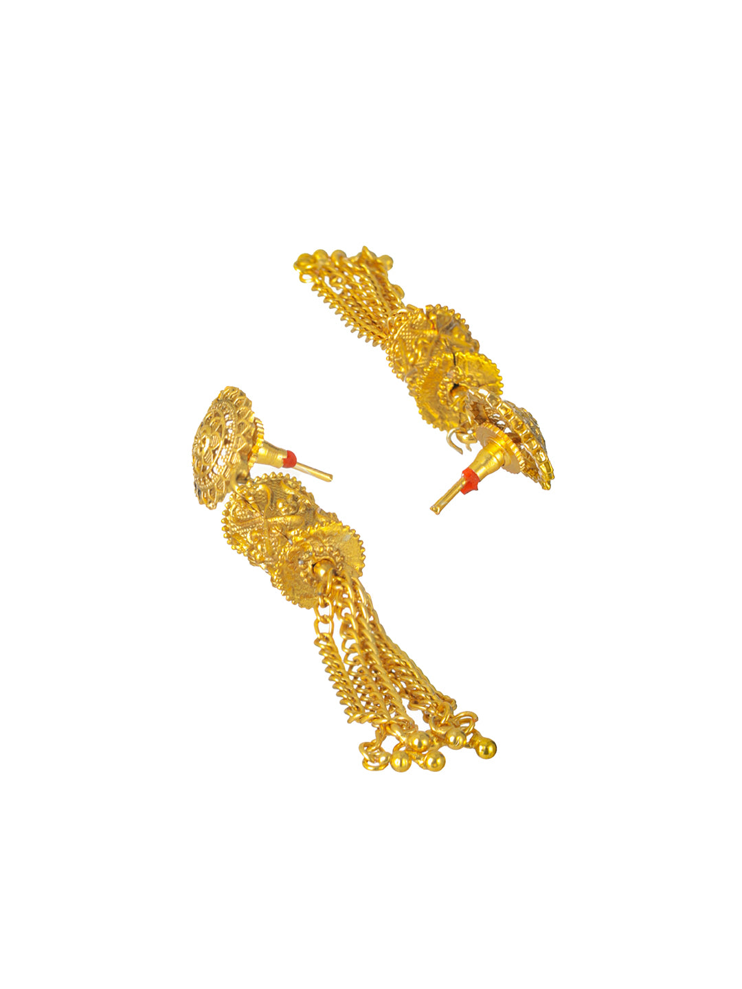 Priyaasi Engraved Spheres Floral Gold-Plated Jewellery Set