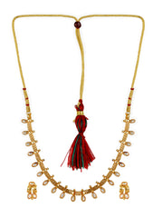 Priyaasi Minimal Studded Leaves Gold-Plated Jewellery Set