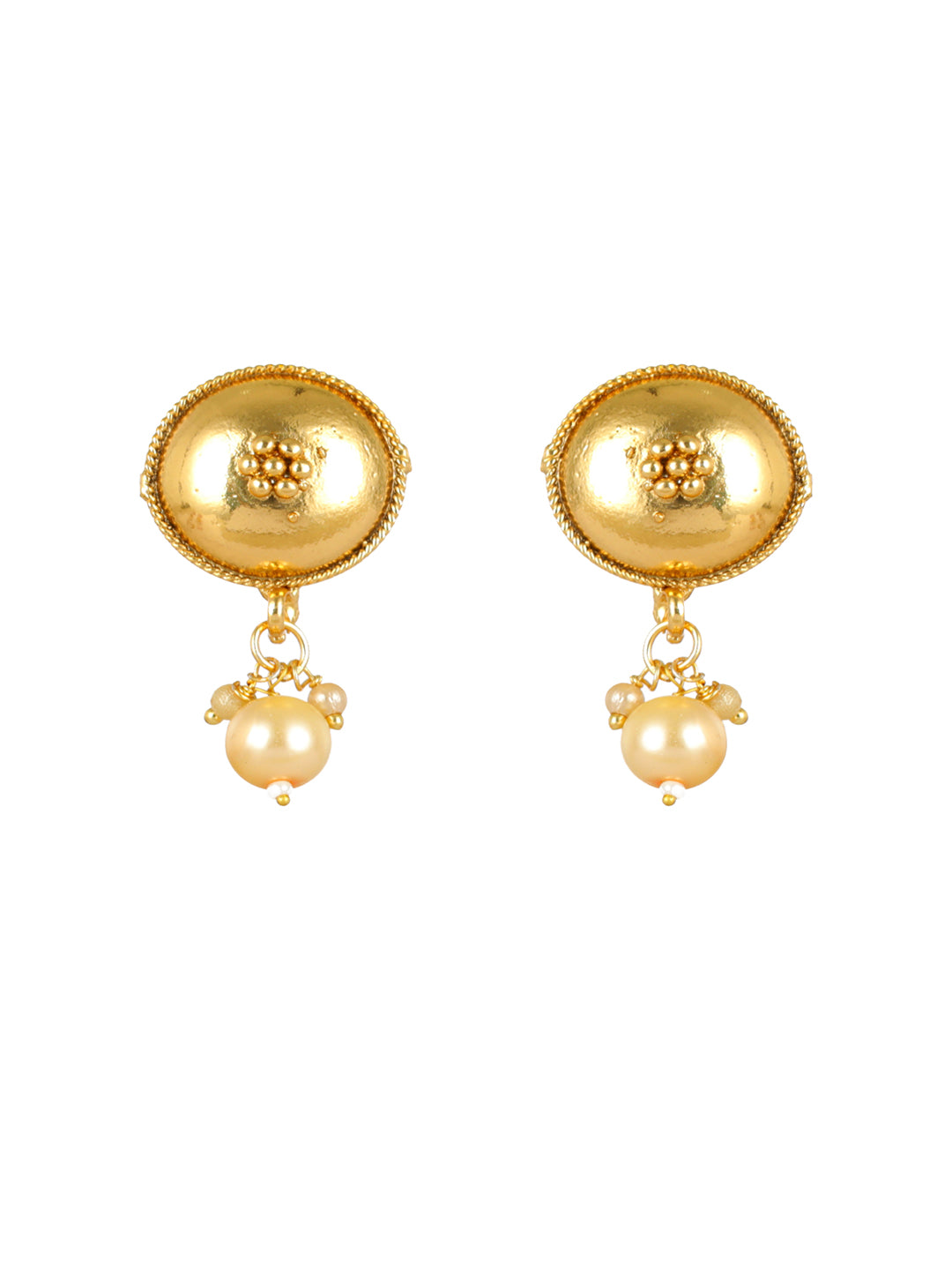 Priyaasi Sphere Links Floral Pearl Gold-Plated Jewellery Set
