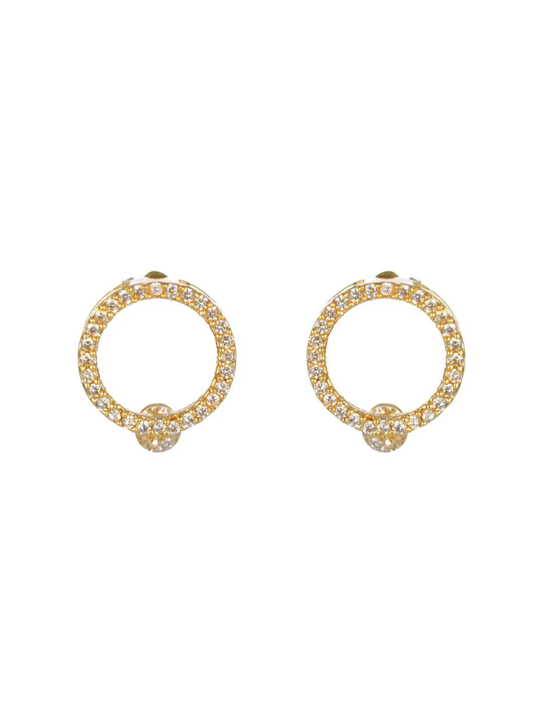 Priyaasi Elegant AD Studded Circular Gold-Plated Jewellery Set
