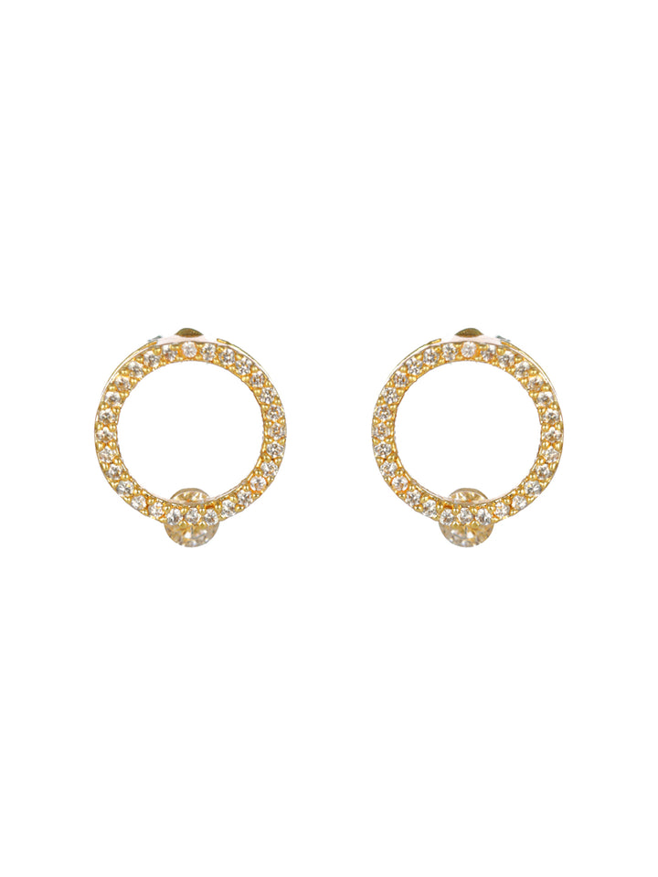 Priyaasi Elegant AD Studded Circular Gold-Plated Jewellery Set