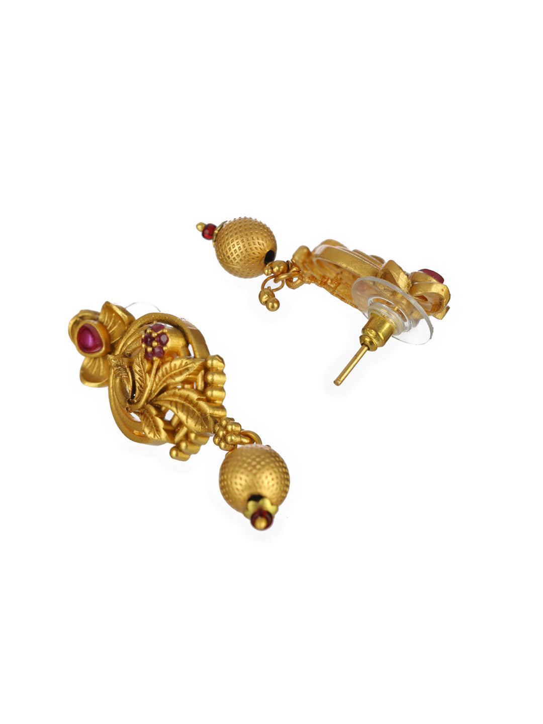 Priyaasi Leaf Flower Studded Gold-Plated Jewellery Set