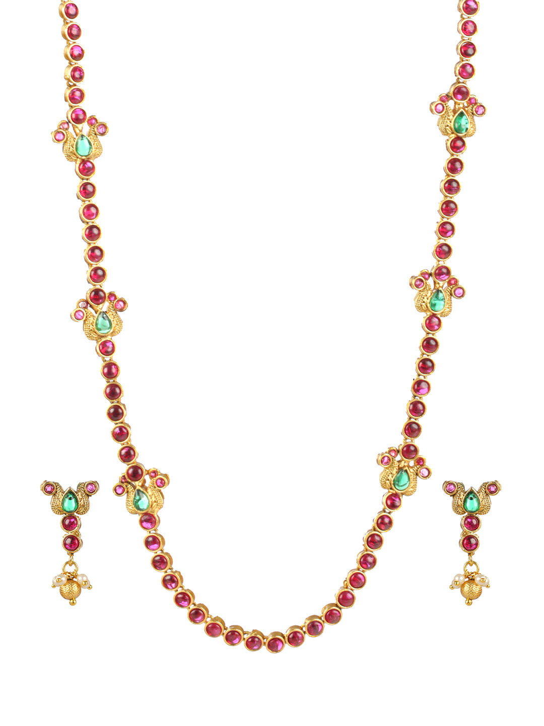 Priyaasi Multicolor Paisley Round Link Gold-Plated Jewellery Set