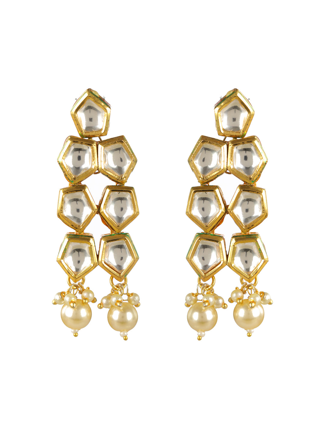 Priyaasi White Kundan Multilayer Gold-Plated Jewellery Set