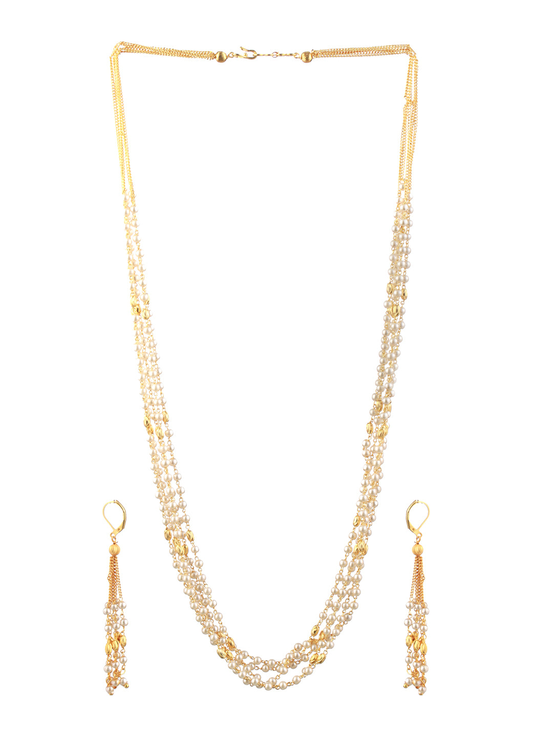 Priyaasi Multilayer Pearl Gold-Plated Jewellery Set