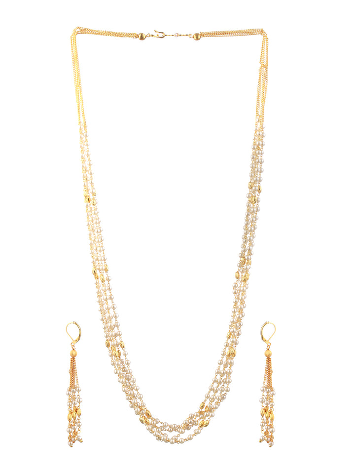 Priyaasi Multilayer Pearl Gold-Plated Jewellery Set