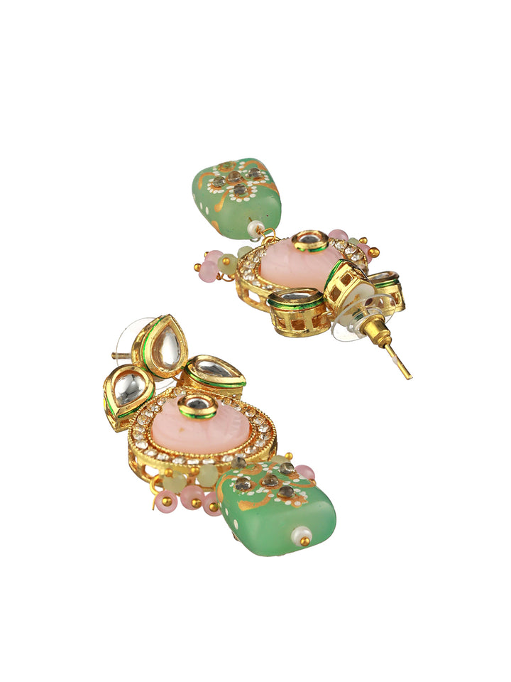 Multicolor Pastel-Toned Kundan Gold-Plated Choker Jewellery Set