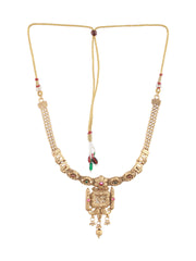 Priyaasi Floral Block Kemp Stone Studded Bridal Jewellery Set with Maangtikka