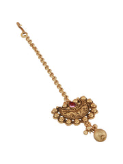 Priyaasi Traditional Floral Studded Gold-Plated Choker Jewellery Set with Maangtikka