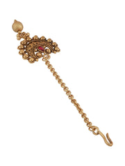 Priyaasi Traditional Floral Studded Gold-Plated Choker Jewellery Set with Maangtikka
