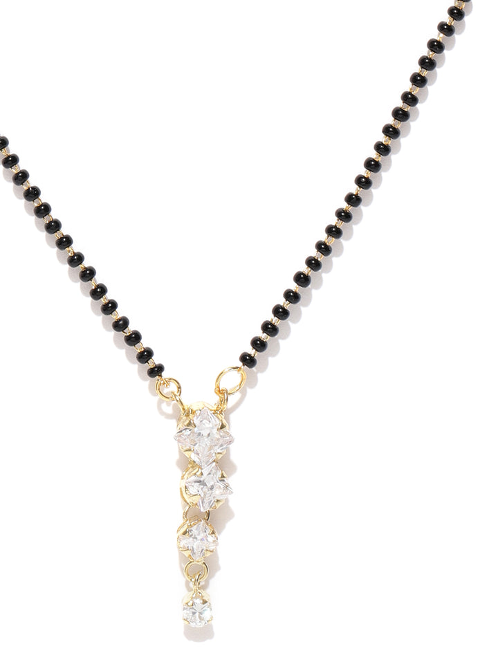 Cubic Zirconia Gold Plated Mangalsutra