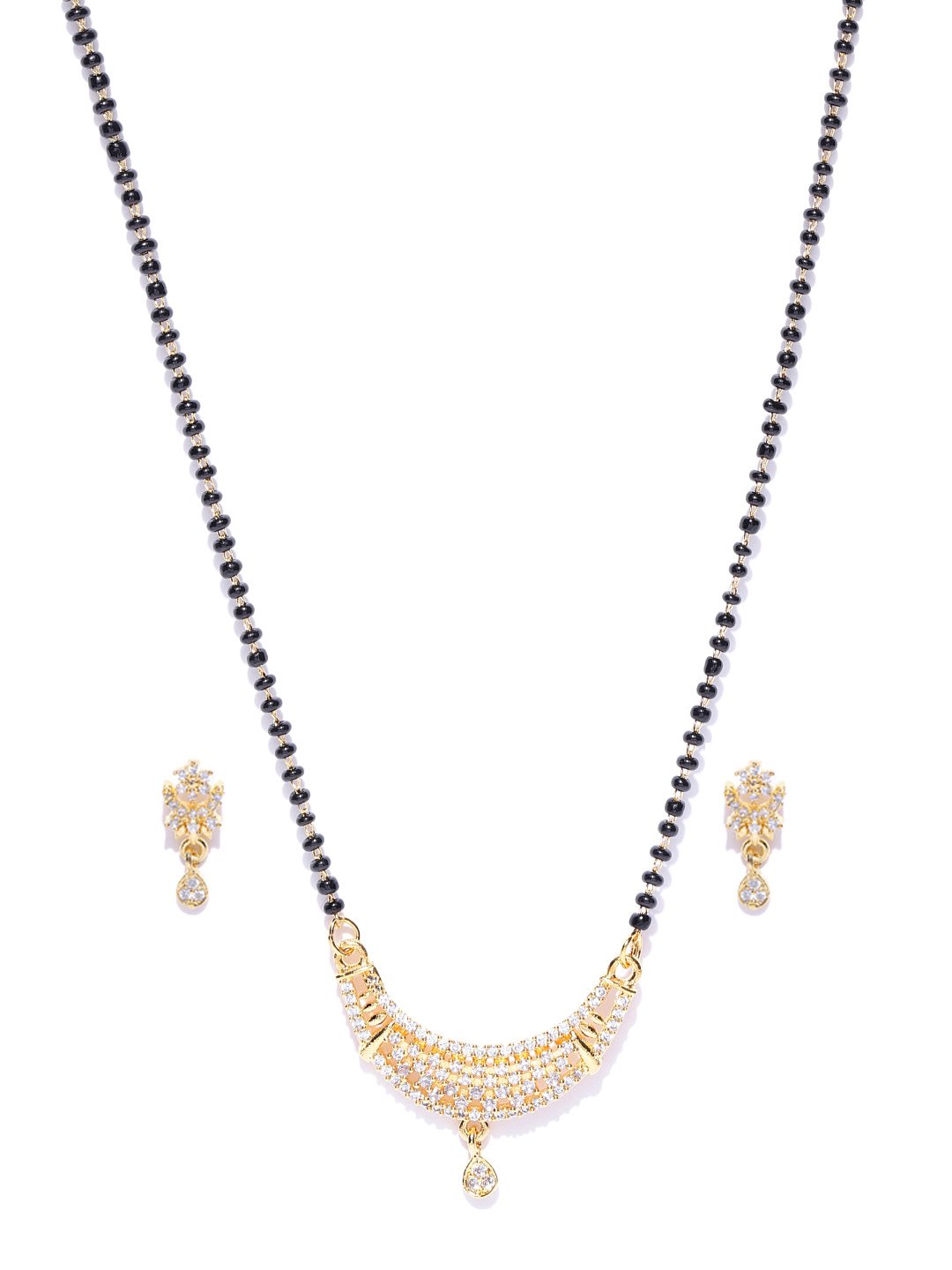 American Diamond Mangalsutra Set With Earrings