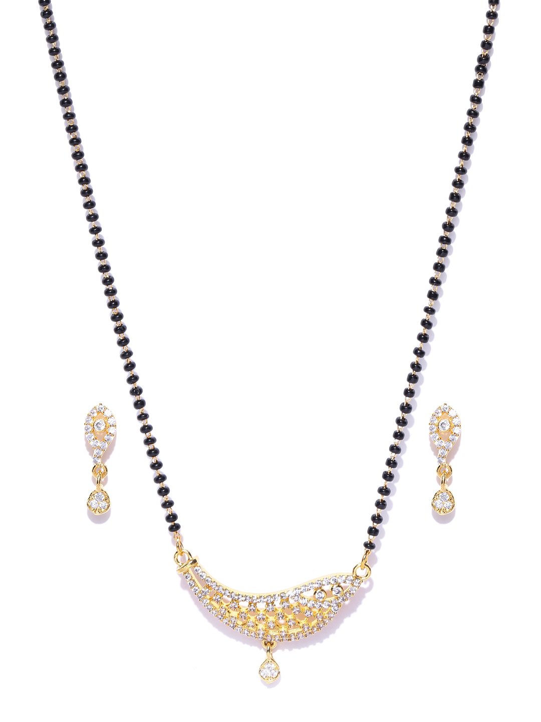 Buy Heart with half stone chain mangalsutra earring Online - Unniyarcha