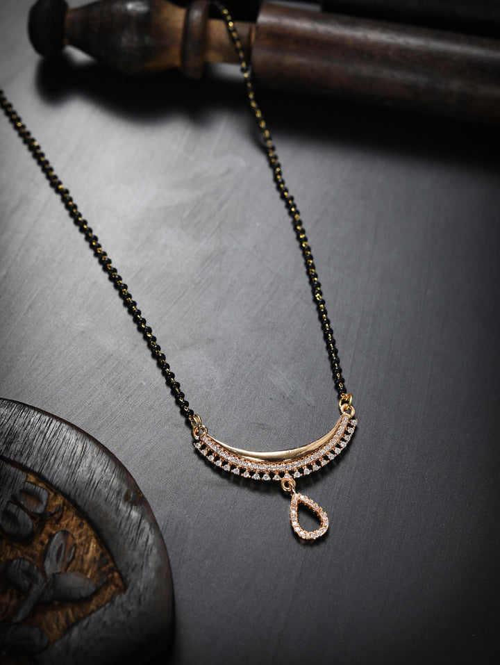 American Diamond Rose Gold Plated Mansgalsutra