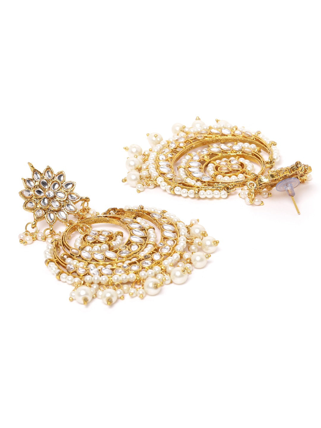 Fida - Gold Plated Kundan Pearls MaangTikka And Earrings Set